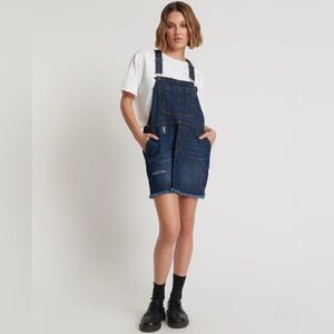 One Teaspoon Stanton St Denim Mini Pini Dress - Royal Blue Size Medium